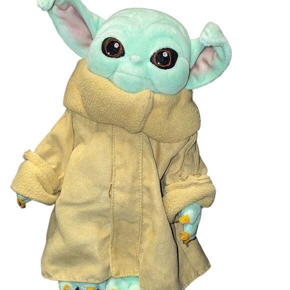 Star Wars Mandalorian Plush Baby Yoda Child Grogu Disney Embroidered Eyes 11" - Picture 3 of 12